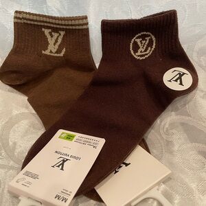 Louis Vuitton Brown Socks for Women. 2 pair. New